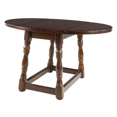 Charming Country Style Solid Oak Dropside Table, Mid 20th Century