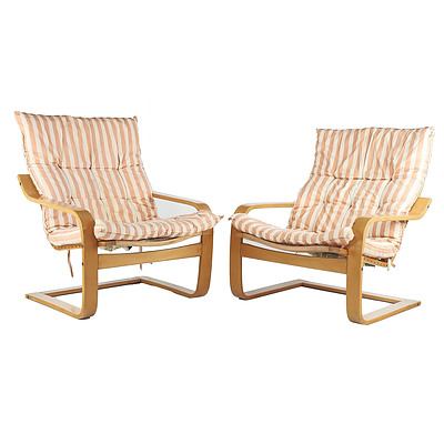 Pair of Vintage Scandinavian Laminated Armchairs