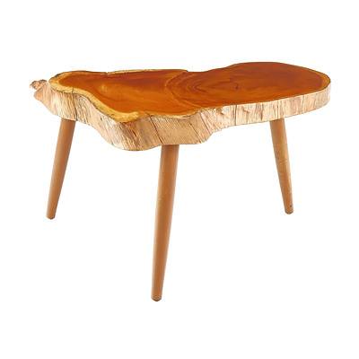 Huon Pine Cross-Cut Slab Topped Coffee Table 1950/60