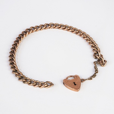 9ct Gold Lock and Gold Filled Chain