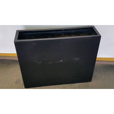 75cm Black Fiberglass Deep Planter Trough