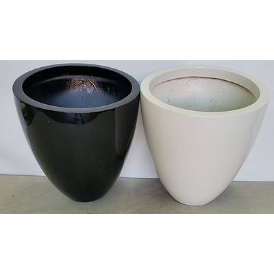 40cm Fibreglass Egg Indoor Planters - Lot of Two - Brand New