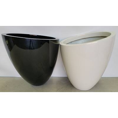 40cm Fibreglass Egg Indoor Planters - Lot of Two - Brand New