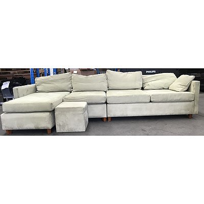 Four Piece Suede Lounge Suite