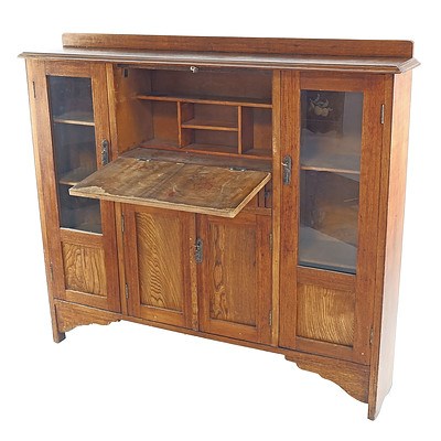 Oak Bureau Cabinet Circa 1940s