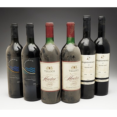 Case of 2x Cassegrain Chambourcin, 2x Tulloch Hector and 2x Sesquicentenary of Norfolk Island Chambourcin 750ml