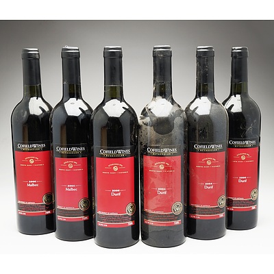 Case of 4x Cofield Wines Durif 750ml and 2x Cofield WInes Malbec 750ml Bottles
