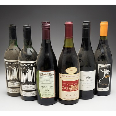 Case of 6x Various Pinot Noir 750ml Bottles Including Pennyweight, Mr Frog, Gisborne Peak and More