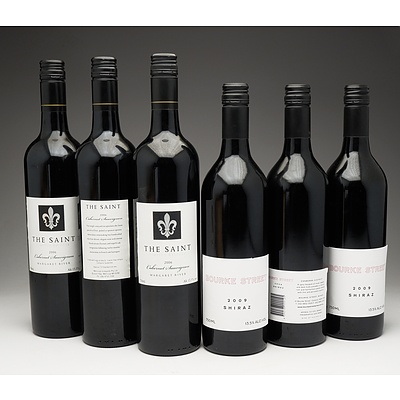 Case of 3x The Saint Limited Release 2006 Cabernet Sauvignon 750ml and 3x Bourke Street 2009 Shiraz 750ml