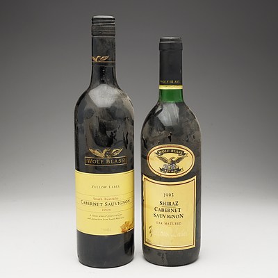 One Bottle of Wolf Blass Yellow Label 1996 Shiraz Cabernet Sauvignon 750ml and One Bottle of Wolf Blass Yellow Label 2006 Cabernet Sauvignon 750ml