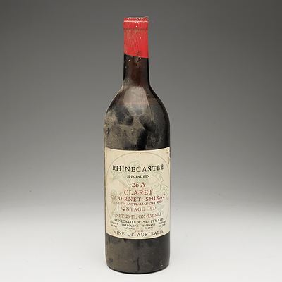 Rhinecastle Special Bin 26A Vintage 1971 Claret Cabernet Shiraz 738ml