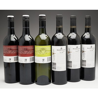 Case of 6x Mixed Wine 750ml Bottles Including Brand's Laira Shiraz, Long Rail Gully Cabernet Sauvignon and Long Rail Gully Sauvignon Blanc