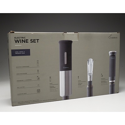 Rabbit Electric Wine Set and Six Wine/Spirits Books