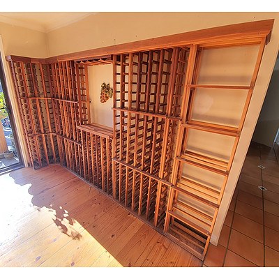 Modular Wooden Wine Racks System Holding 500+ Bottles