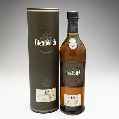 Glenfiddich Single Malt Scotch Whiskey Aged 18 Years 750ml Bottle