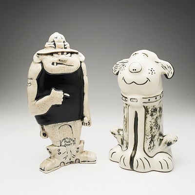 Ettamogah Pub Port Series 10 750ml Dog Decanter and Ettamogah Pub Port Series 8 750ml Character Decanter