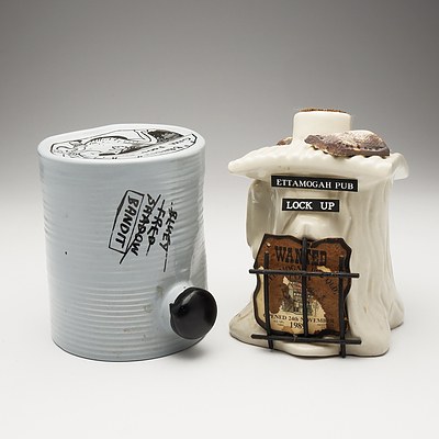 Ettamogah Pub Port Series 11 "Bandit" Decanter 900ml and Ettamogah Pub Port "Lock Up" Decanter 750ml