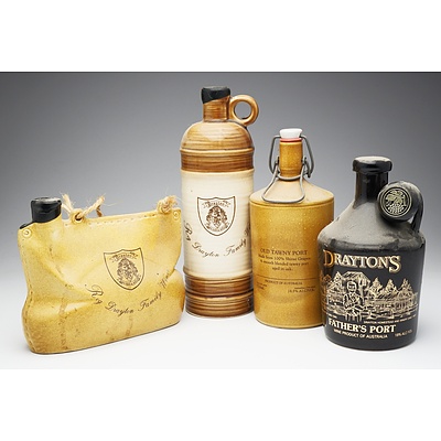 Group of Four Drayton's Port 750ml Stoneware Decanters