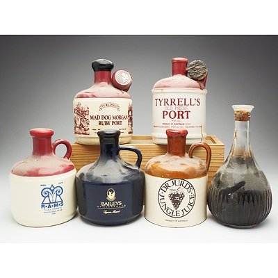 Group of Six Various Port, Muscat and Jungle Juice