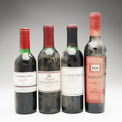 Group of Four 375ml Various Red Wines Including Penfolds, Jacobs Creek and Lecinfield