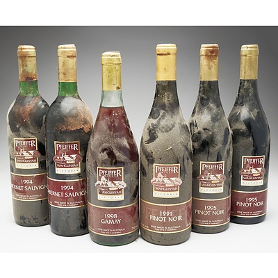 Case of 3x Pfeiffer Wines Pinot Noir, 2x Cabernet Sauvignon and 1x Gamay