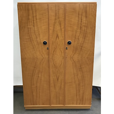 Retro Veneer Wardrobes -Lot Of Two