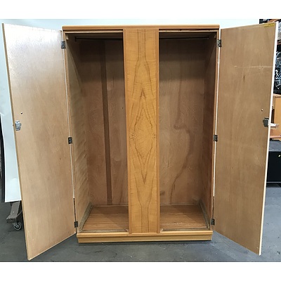 Retro Veneer Wardrobes -Lot Of Two