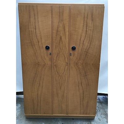 Retro Veneer Wardrobes -Lot Of Two