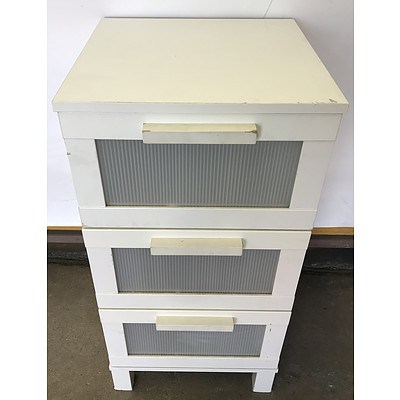 White Veneer Side Table