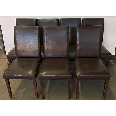 Faux Leather Dining Chairs -Set Of Seven