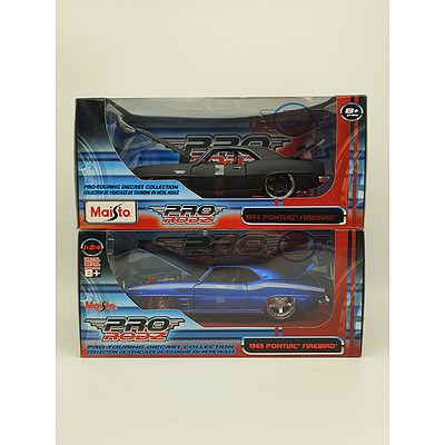 Maisto Pro Rodz 1969 Pontiac Firebird - 1:24 Scale Model Cars - Lot of 2