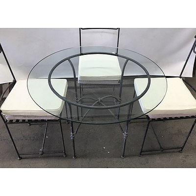 Glass and Steel Outdoor Setting