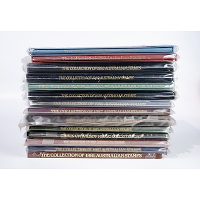 14 Australian Stamp Collection Year Books 1981-1991