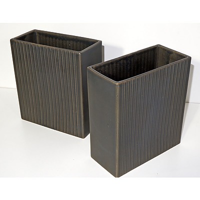 Pair of Retro Arabia Stoneware Vase, Dated 1963