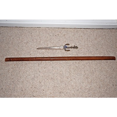 Early Angus & Coote Silver Plate and Enamel Letter Duntroon Opener and a Pace Stick