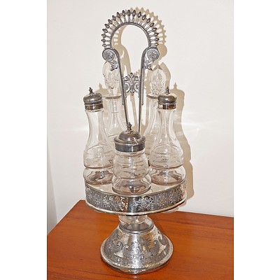 Victorian Silver Plated Cruet Set