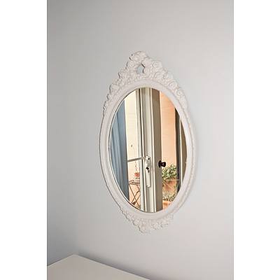 Vintage White Painted Mirror