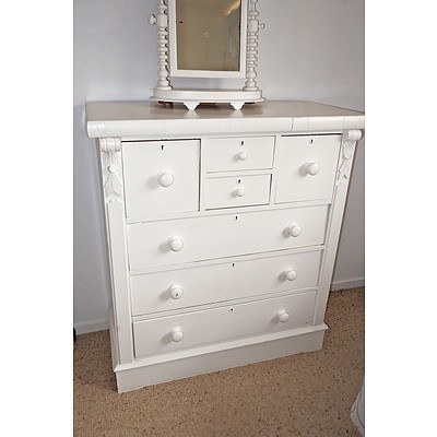 Painted Antique Kauri Pine Chest of Drawers