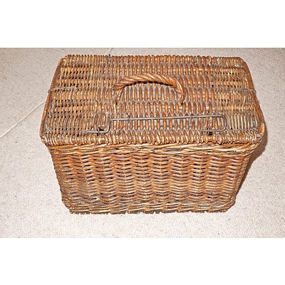 Vintage Wicker Fishing Creel