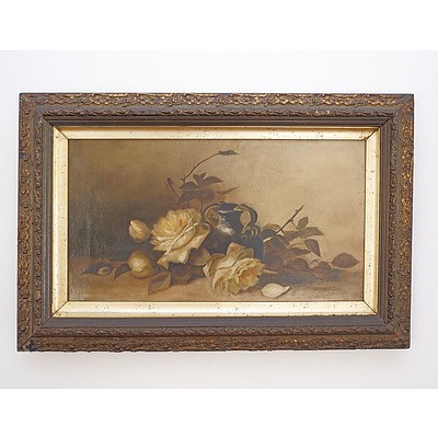 M.A. Morris (Early 20th Century), Still Life With Roses 1902, Oil on Canvas