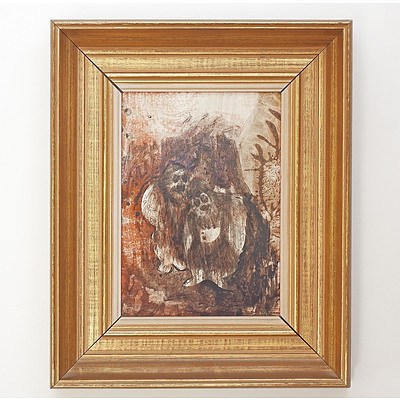 Desmond Digby (born 1933), Alberick & Mime, Oil on Board