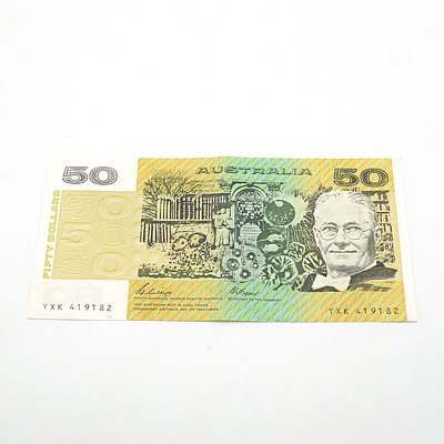 Australian Phillips / Fraser $50 Note, YXK419182