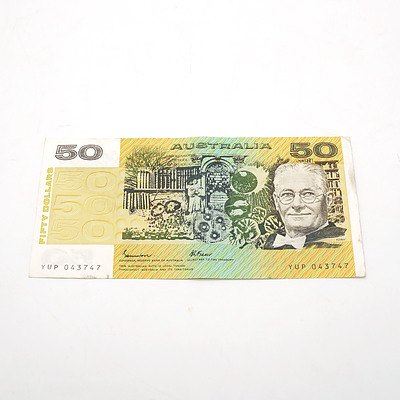 Australian Johnston / Fraser $50 Note, YUP043747