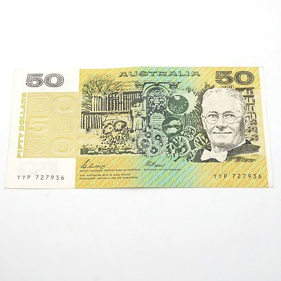 Australian Phillips / Fraser $50 Note, YYP727936
