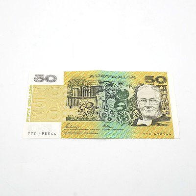 Australian Phillips / Fraser $50 Note, YYC498544