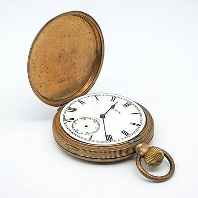Elgin Rolled Gold Hunter Cased Pocket Watch