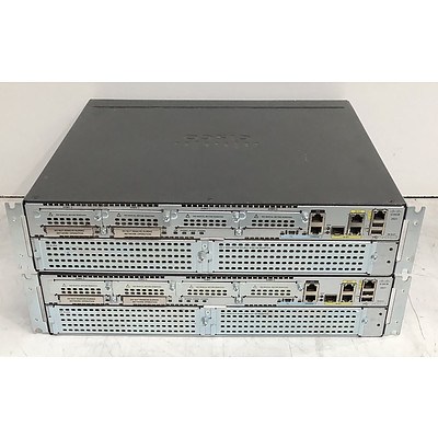 Cisco (CISCO2921/K9 V08) 2900 Series Integrated Services Router - Lot of Two