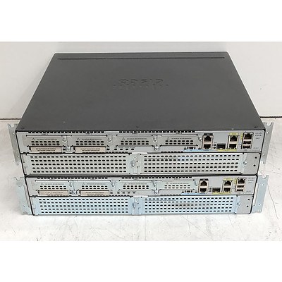 Cisco (CISCO2921/K9 V08) 2900 Series Integrated Services Router - Lot of Two