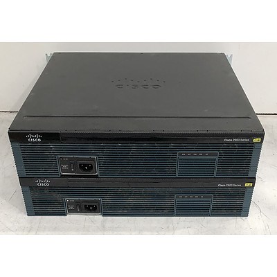 Cisco (CISCO2921/K9 V08) 2900 Series Integrated Services Router - Lot of Two