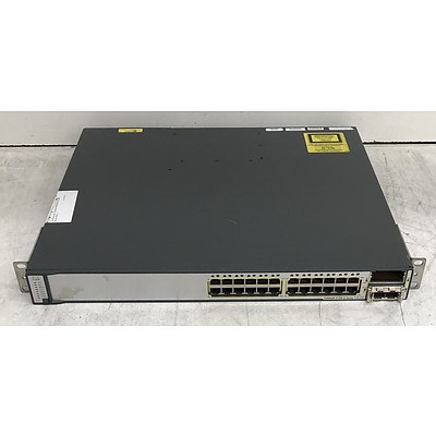 Cisco Catalyst (WS-C3750E-24PD-S V03) 3750-E Series PoE-24 24-Port Gigabit Managed Switch